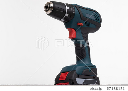 cordless electric drill close-up on a white background 67188121