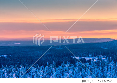Winter landscape from Sotkamo, Finland. 67189571