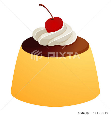 プリン ベクターイラスト Caramel Custard Puddingのイラスト素材