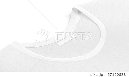 Blank white t-shirt collar with narrow rectangular label mock up Blank white t-shirt collar with narrow rectangular label mock up 67190828