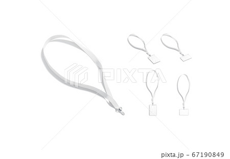 Blank white lanyard with name card mockup, different views Blank white lanyard with name card mockup, different views 67190849