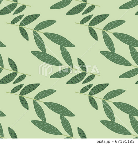 Hand drawn herbal seamless pattern with green Hand drawn herbal seamless pattern with green 67191135