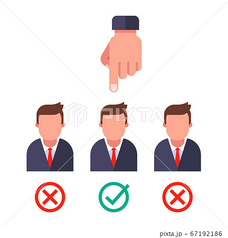 choose a job candidate. pass a successful interview. flat vector illustration. 67192186