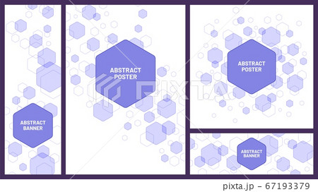 Abstract hexagonal structure banner. Hexagons structure poster graphic design, hexagon frame vector template set 67193379