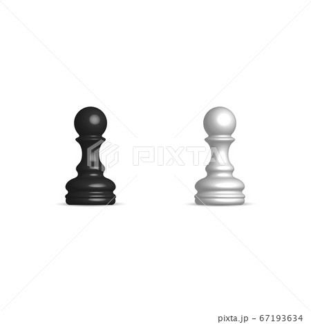 Black and white chess piece pawn, vector 67193634