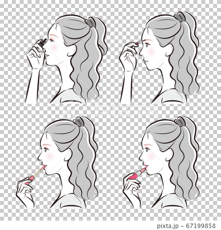 Illustration of a woman doing makeup Illustration of a woman doing makeup 67199858