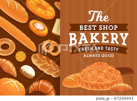 Bakery, pastry and bread vector poster 67200443