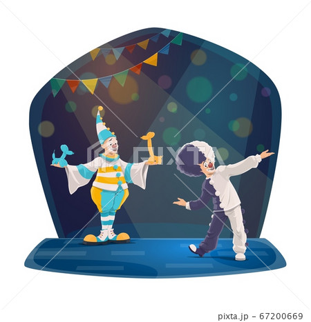 Chapiteau circus clowns cartoon vector characters 67200669