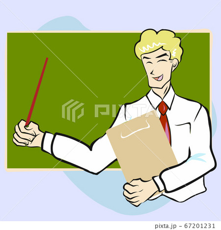 The teacher stand on class vector image for education content. 67201231