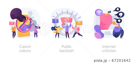 Social media behavior abstract concept vector illustrations. 67201642