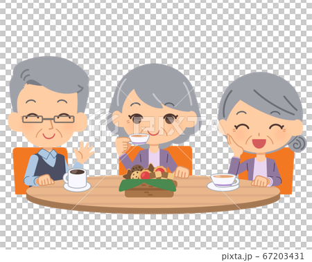 Elderly people enjoying at a dementia cafe 67203431