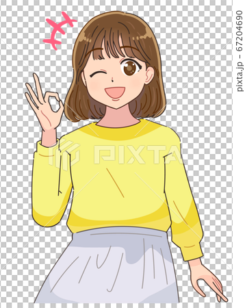 中学生 高校生 10代の若い女の子のイラスト素材