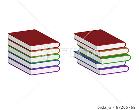 平積みされた本のイラストのイラスト素材