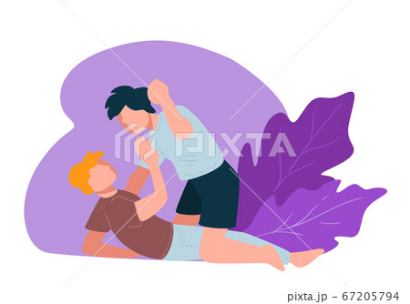 Teenagers fight, brothers or enemies at school hitting face 67205794