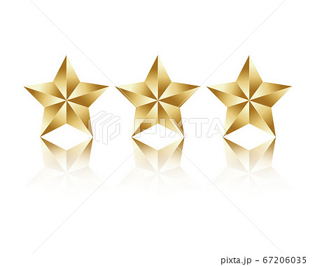 金色の三つ星アイコンのベクターイラストのイラスト素材
