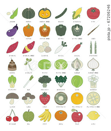 糸と布で彩った野菜コレクション 糸と布で彩った野菜コレクション 67206246