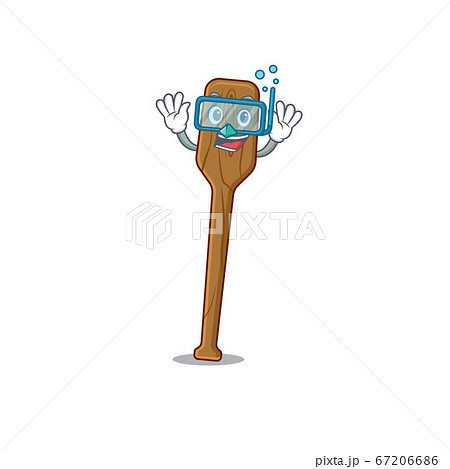 Oars mascot design swims with diving glasses 67206686