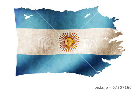 汚れて破れた国旗イラスト / アルゼンチン 67207166