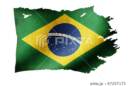 汚れて破れた国旗イラスト ブラジルのイラスト素材