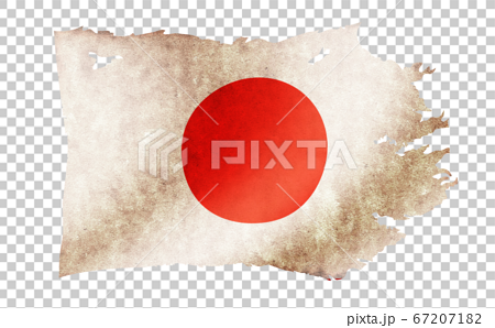 汚れて破れた国旗イラスト 日本 日の丸のイラスト素材 6771