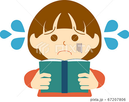 文字が読みづらい女の子 文字が読みづらい女の子 67207806