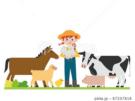 牧場の動物達 67207818