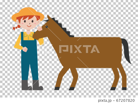 Ranch horse female illustration 67207820