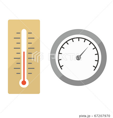 温度計と湿度計のイラスト素材