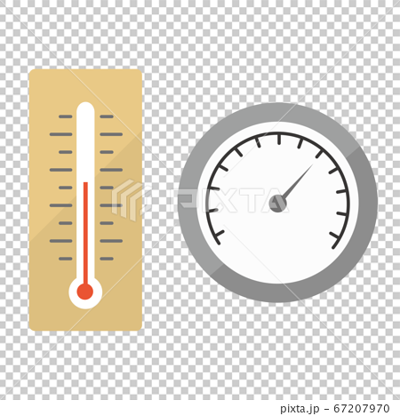 温度計と湿度計のイラスト素材