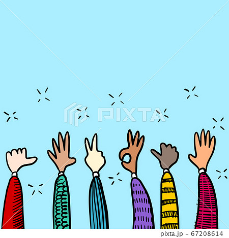 hand drawn of applause. hand gesture on doodle style , vector illustration. hand drawn of applause. hand gesture on doodle style , vector illustration. 67208614