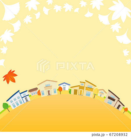 Illustration image of autumn leaves and houses - Stock Illustration  [67208932] - PIXTA