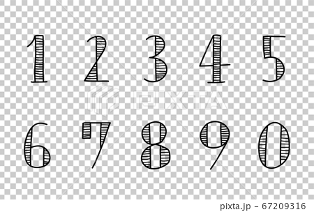 Set Of Hand Drawn Numbers Illustration Stock Illustration
