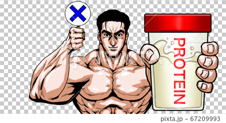 Protein, Good, Okay, Maru, Xu, Featured, Giga, Cartoon, Muscle, Bodybuilding, Macho, Posing, 67209993