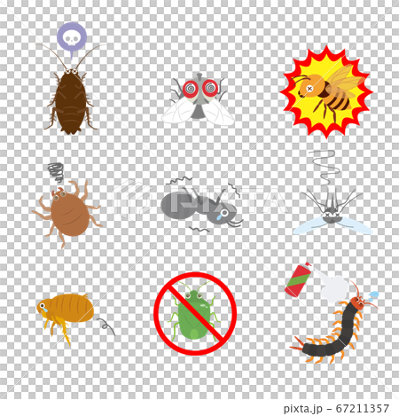 Illustration set of cute pests repel 67211357