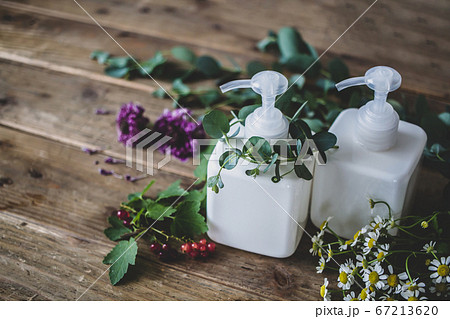ボタニカルシャンプー　ヘアケアイメージ素材 67213620