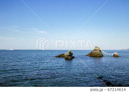 Meoto Iwa Rocks and blue sea in Ise, Mie, Japan 67214614