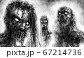 Scary demonic zombies with glowing eyes 67214736