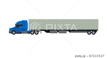 Modern Cargo Trailer Truck, Delivery and Shipping Cargo Vehicle, Side View Flat Vector Illustration Modern Cargo Trailer Truck, Delivery and Shipping Cargo Vehicle, Side View Flat Vector Illustration 67215527