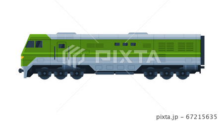 Green Train Railway Locomotive, Railroad Transportation Flat Vector Illustration on White Background Green Train Railway Locomotive, Railroad Transportation Flat Vector Illustration on White Background 67215635