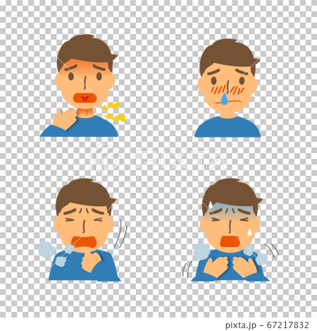 体調不良の男性の顔 67217832