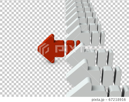 一足先に抜け出す矢印。3Dレンダリング。 一足先に抜け出す矢印。3Dレンダリング。 67218916