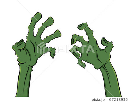 Cartoon zombie hand for flyer party design 67218936