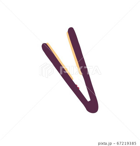 Hair straightener icon. Flat iron sign. Flat doodle illustration 67219385