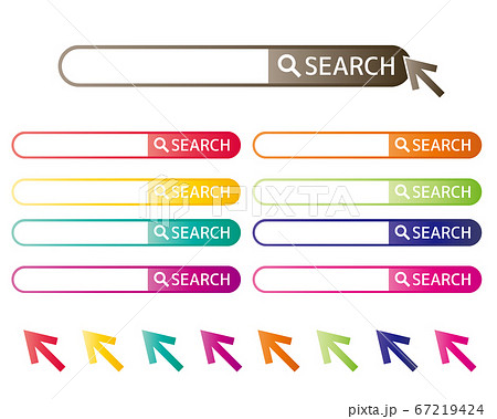 検索ボックスのベクターイラストセット　検索バー　矢印 67219424