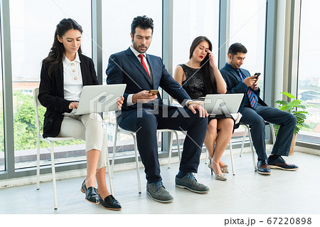 Job seekers and applicants waiting for interview 67220898