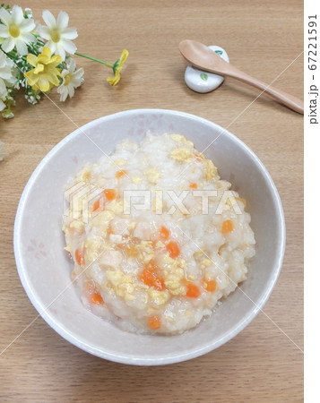 大腸内視鏡検査前日の食事　大腸検査食　朝食用の雑炊 67221591