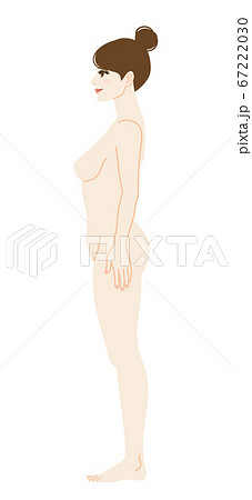 裸の女性 横向き 全身イラスト のイラスト素材