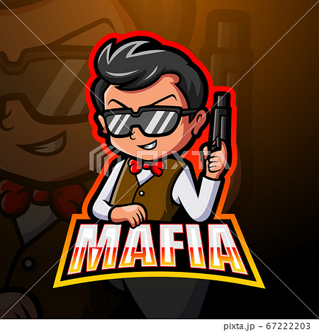 Mafia Mascot Esport Logo Design のイラスト素材