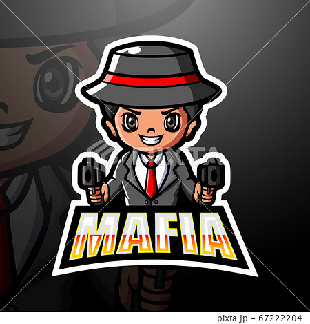 Mafia Mascot Esport Logo Design のイラスト素材