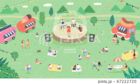 フードトラック 公園 夏 67222720